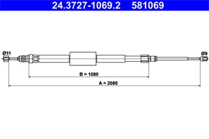 Kabel, parkeringsbremse, Bak