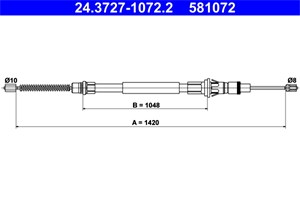 Kabel, parkeringsbremse, Bak