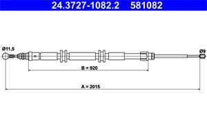 Kabel, parkeringsbremse