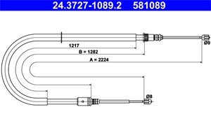 Bilde av Kabel, Parkeringsbremse, Bak, Renault Laguna Iii, Laguna Coupé, Laguna Grandtour Iii, 36 53 000 01n