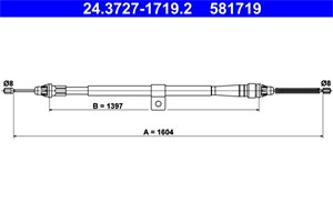 Bilde av Kabel, Parkeringsbremse, Høyre Bak, Nissan Micra Iii, Micra C+c Iii, 36530-ax600, 36530-ax601