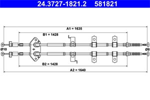 Kabel, parkeringsbremse, Bak