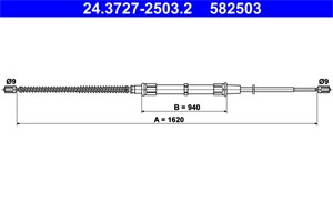 Kabel, parkeringsbremse, Bak