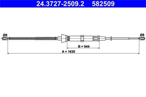 Kabel, parkeringsbremse, Bak