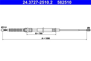 Kabel, parkeringsbremse, Bak