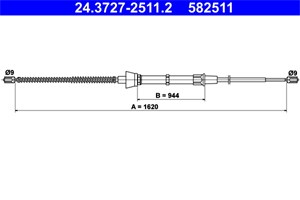 Kabel, parkeringsbremse, Bak