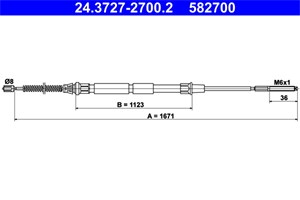 Kabel, parkeringsbremse, Bak