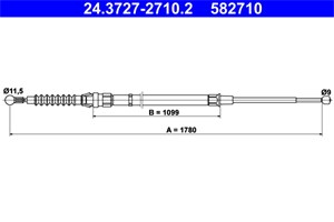 Bilde av Kabel, Parkeringsbremse, Bak, Seat Toledo Iv, Skoda Rapid, Rapid Spaceback, 6r0 609 721 E