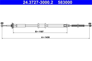 Kabel, parkeringsbremse, Bak