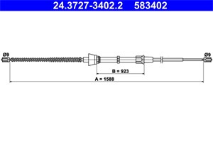 Kabel, parkeringsbremse, Bak