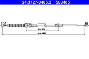 Kabel, parkeringsbremse, Bak