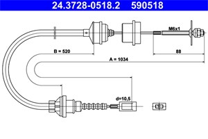 Kabel, clutchbetjening