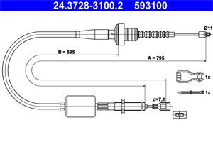 Kabel, clutchbetjening