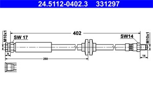 Bilde av Bremseslange, Framaksel, Alfa Romeo,citroën,fiat,opel,peugeot, 13352127, 4806 J9, 5 62 239, 5 62 275, 51835425, 55701047