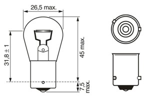 P&#230;re BOSCH Magic Effect BL PY21W BAU15s, Foran, Sidemontering