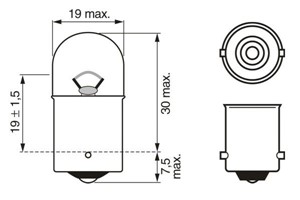 Lysp&#230;re BOSCH Pure Light WS R10w BA15s, Bak, Foran