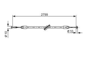 Vajer parkeringsbroms Fram Mitt mercedes-benz viano [w639] vito / mixto skåp [w639] vito buss [w639] 639 420 13 85 639 420 27 85