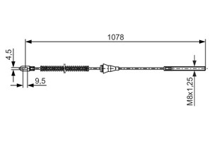 Kabel, parkeringsbremse, H&#248;yre bak