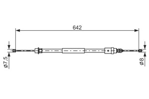 Kabel, parkeringsbremse, Bak, H&#248;yre