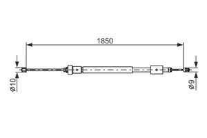 Kabel, parkeringsbremse, H&#248;yre bak