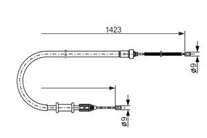 Kabel, parkeringsbremse, Venstre