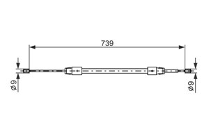 Kabel, parkeringsbremse, Bak, H&#248;yre