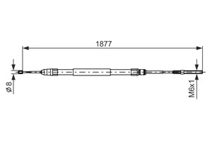 Kabel, parkeringsbremse, H&#248;yre