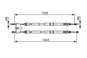 Kabel, parkeringsbremse, Senter