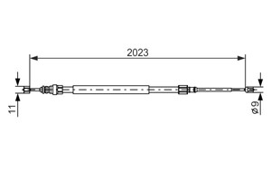 Kabel, parkeringsbremse, Bakre venstre, H&#248;yre bak