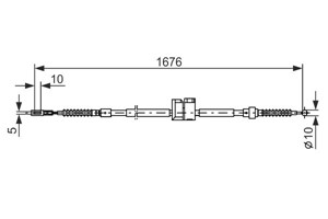 Kabel, parkeringsbremse, H&#248;yre bak