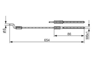 Kabel, parkeringsbremse, Foran, Senter