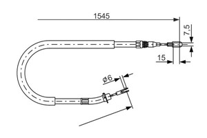 Kabel, parkeringsbremse, Bak, H&#248;yre, Venstre