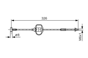 Kabel, parkeringsbremse, Foran, Senter