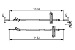 Kabel, parkeringsbremse, Senter