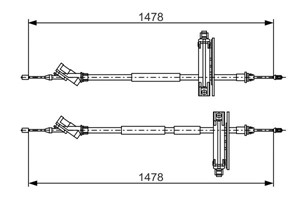 Kabel, parkeringsbremse, Senter