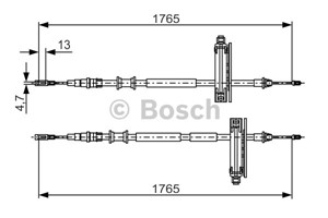 Kabel, parkeringsbremse, Senter