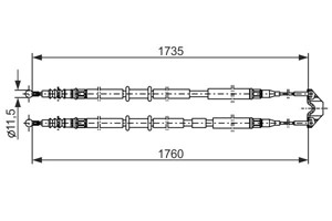 Kabel, parkeringsbremse, Senter