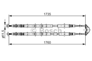 Kabel, parkeringsbremse, Senter