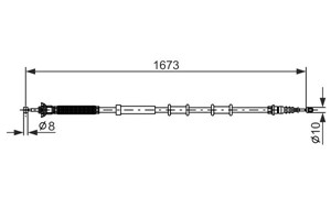 Kabel, parkeringsbremse, H&#248;yre