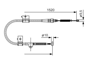 Kabel, parkeringsbremse, Bak, H&#248;yre