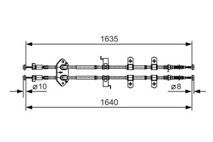 Kabel, parkeringsbremse, Senter