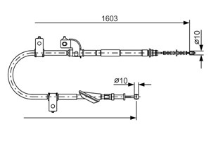 Kabel, parkeringsbremse, Bak, H&#248;yre