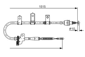 Kabel, parkeringsbremse, H&#248;yre