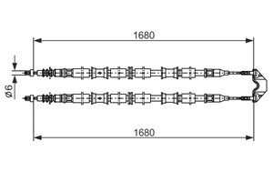 Kabel, parkeringsbremse, H&#248;yre bak, Senter