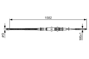 Kabel, parkeringsbremse, H&#248;yre, Venstre