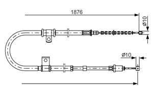 Kabel, parkeringsbremse, H&#248;yre