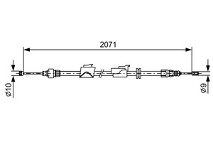 Kabel, parkeringsbremse, H&#248;yre bak