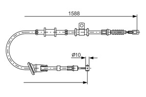 Kabel, parkeringsbremse, H&#248;yre