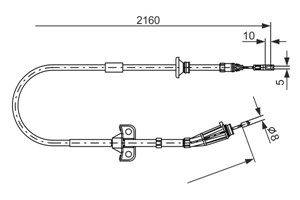 Kabel, parkeringsbremse, Bakre venstre