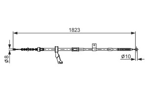 Kabel, parkeringsbremse, Bak, H&#248;yre bak